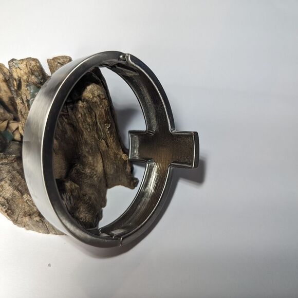 Silver Cross Spring Close Bracelet - Picture 2 of 4